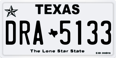 TX license plate DRA5133