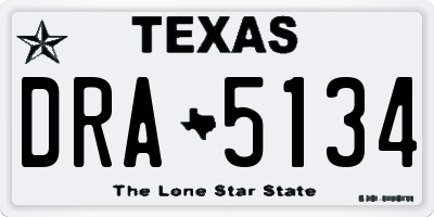 TX license plate DRA5134
