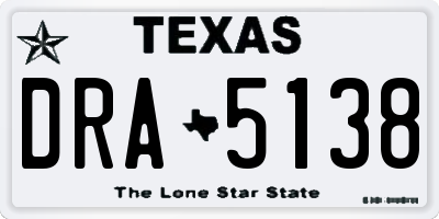 TX license plate DRA5138