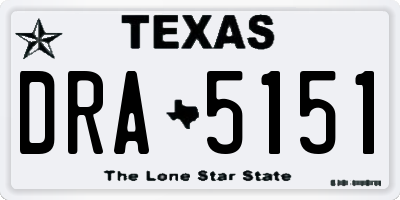 TX license plate DRA5151