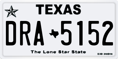 TX license plate DRA5152