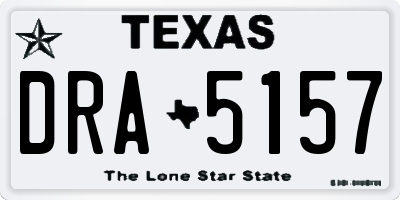 TX license plate DRA5157