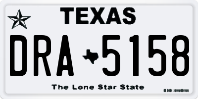 TX license plate DRA5158