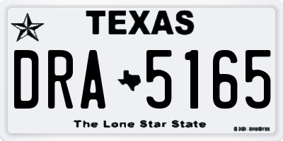 TX license plate DRA5165