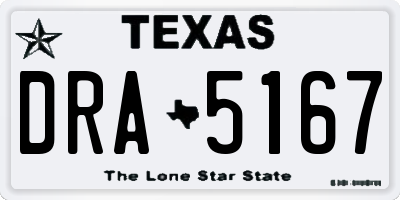 TX license plate DRA5167
