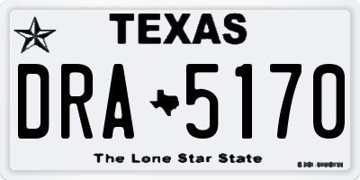 TX license plate DRA5170