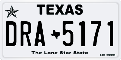 TX license plate DRA5171