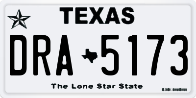 TX license plate DRA5173