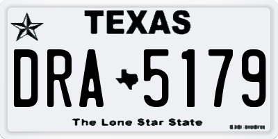 TX license plate DRA5179