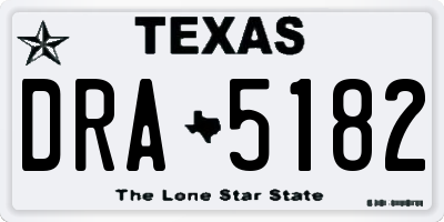 TX license plate DRA5182