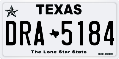 TX license plate DRA5184