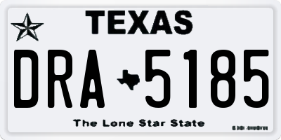 TX license plate DRA5185