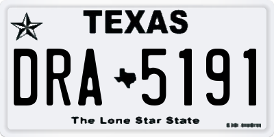 TX license plate DRA5191