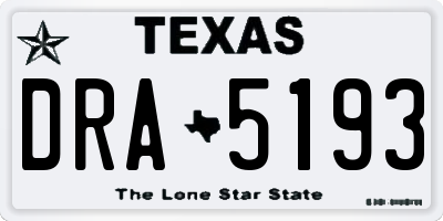 TX license plate DRA5193