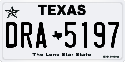 TX license plate DRA5197