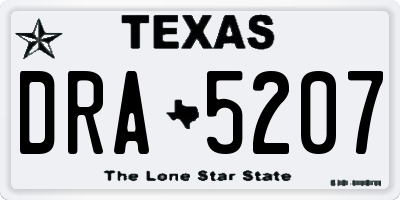 TX license plate DRA5207