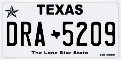 TX license plate DRA5209
