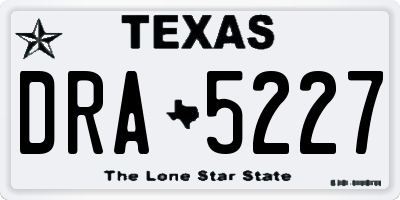 TX license plate DRA5227
