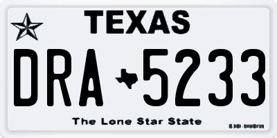 TX license plate DRA5233