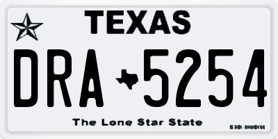 TX license plate DRA5254