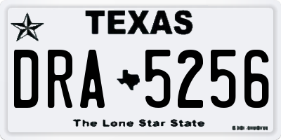 TX license plate DRA5256