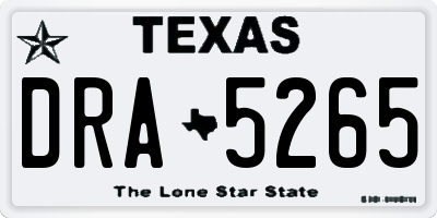 TX license plate DRA5265