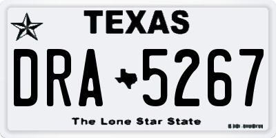 TX license plate DRA5267