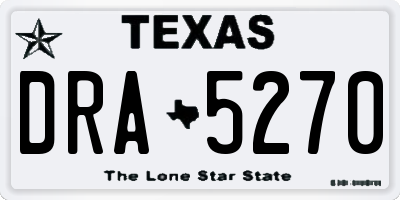 TX license plate DRA5270