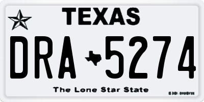 TX license plate DRA5274
