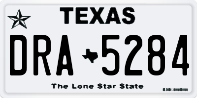 TX license plate DRA5284