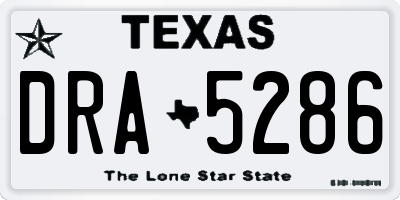 TX license plate DRA5286