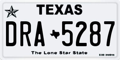TX license plate DRA5287