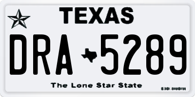 TX license plate DRA5289