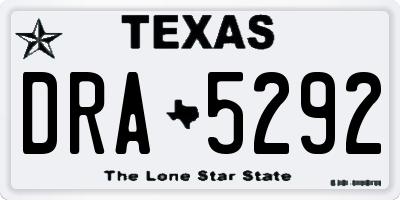 TX license plate DRA5292