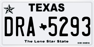 TX license plate DRA5293