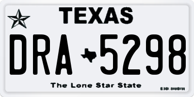 TX license plate DRA5298