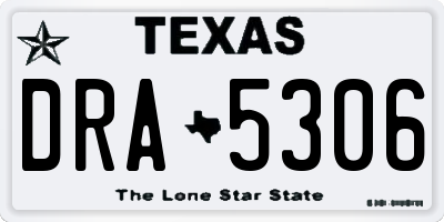 TX license plate DRA5306