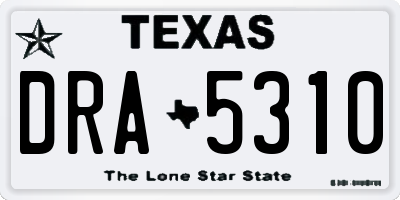 TX license plate DRA5310