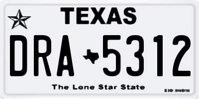 TX license plate DRA5312