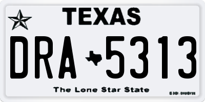 TX license plate DRA5313