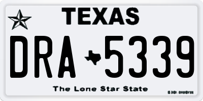 TX license plate DRA5339