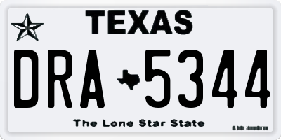 TX license plate DRA5344