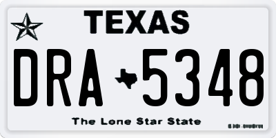 TX license plate DRA5348