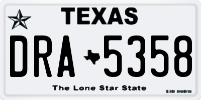 TX license plate DRA5358