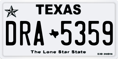 TX license plate DRA5359