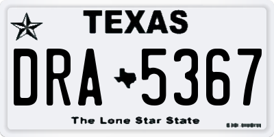TX license plate DRA5367