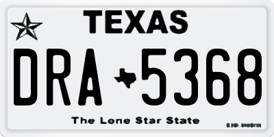 TX license plate DRA5368