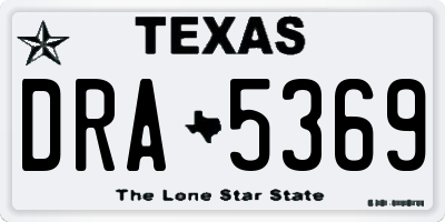TX license plate DRA5369