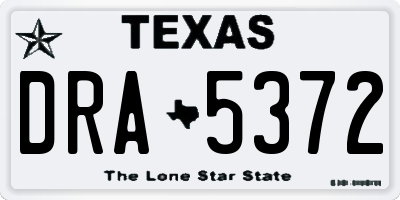 TX license plate DRA5372
