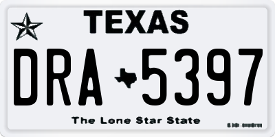 TX license plate DRA5397